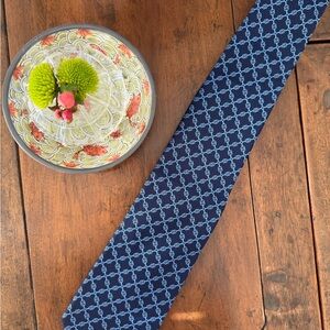 Brooks Brothers Silk Tie - Navy and Light Blue Geometric Pattern